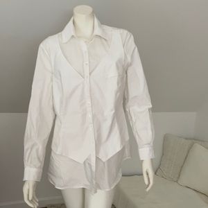 Anne Fontaine Elma White Blouse with Vest 10